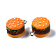 不透明樹脂ペンダント  プラチナトーンのアイアンループ付き  模造食品  ハンバーガー  オレンジ  20~21x16x13mm  穴：2mm RESI-S356-061A-4