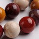 Chapelets de perles en pierres gemmes rondes - mokaite naturel G-J333-06-12mm-1