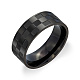 ステンレス鋼の指輪  長方形の模様  ブラック  usサイズ10（19.8mm） HC9665-2-1