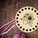 ポプラの木の糸巻き板  フロスオーガナイザー  クロスステッチ刺繡用綿糸クラフトDIY縫製収納  フラットラウンド  20ポジション  女性の模様  150x8mm  2個/セット DIY-WH0360-007-7