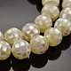 Faceted Round Natural White Shell Beads SSHEL-N012-09-10mm-1