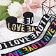 BENECREAT 8 Yards 4 Colours Flat Love Heart Polyester Wide Elastic Cord with Love Heart Ribbon Trim OCOR-FG0001-86-4