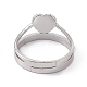 201 anello regolabile a cuore in acciaio inossidabile da donna RJEW-K238-04P-2