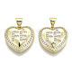 Brass Micro Pave Clear Cubic Zirconia Pendants ZIRC-N039-040A-NF-1