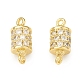 Brass Micro Pave Clear Cubic Zirconia Connector Charms KK-P228-66G-2