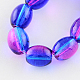 Spray Painted Transparent Glass Bead Strands DGLA-Q010-A-06-2