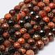 Faceted Natural Fire Agate Beads Strands G-F447-4mm-A16-1