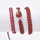 Bracelets enroulés de perles de verre à facettes et de cornaline naturelle (teints et chauffés) BJEW-JB05035-02-3