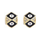 Brass Micro Pave Clear Cubic Zirconia Beads KK-N227-91-2