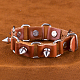 Cuir et de zinc bracelets occasionnels réglables en alliage rivets unisexes BJEW-BB15625-3