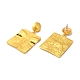 Boucles d'oreilles pendantes carrées en alliage EJEW-D080-01G-2