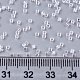11/0グレードのベーキングペイントガラスシードビーズ  シリンダー  均一なシードビーズサイズ  透明色光沢  透明  1.5x1mm  穴：0.5mm  約20000個/袋 SEED-S030-0101-4