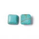 Artisanat d'accessoires cabochons à dos plat avec pierre en turquoise synthétique  TURQ-S263-8x8mm-01-1