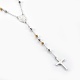 Collares de cuentas de rosario de 304 acero inoxidable NJEW-F240-02GP-3