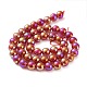 Brins de perles d'agate rouge naturelle galvanisées G-Z038-B04-02AB-3
