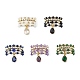 Set di anelli elastici con perline in ottone e pietre preziose miste naturali e sintetiche da 20 pezzo RJEW-JR00540-1