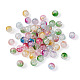 Fili di perle di vetro craquelé verniciato a spruzzo trasparente GLAA-TA0003-09-5