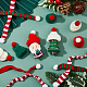 スーパーファインディング 24 セット 6 スタイルミニクリスマスニット帽子スカーフウール糸小さな赤いサンタ帽子ワインボトル装飾用人形工芸品装飾家の休日の装飾 AJEW-FH0003-79-3