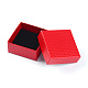 厚紙のジュエリーセットボックス  内部のスポンジ  正方形  レッド  7.3x7.3x3.5cm CBOX-Q035-27B-2
