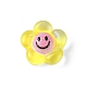 半透明の樹脂カボション  笑顔の花  ミックスカラー  9x9x3.3mm RESI-E039-01-2