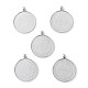 Alliage plat rond style tibétain supports cabochons grand pendentif TIBEP-Q049-09AS-RS-1