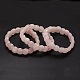 Faceted Natural  Rose Quartz Beads Stretch Bracelets BJEW-E289-B08-1