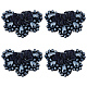 CRASPIRE 4PCS Crystal Shoe Clips Black Rhinestone Crystal Shoe Clips Charms Wedding Bridal Shoe Buckles Elegant Rhinestones Flower Clips for Jewelry Shoes Clothing Bags Hats Decor FIND-CP0001-09-1
