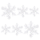 Superfindings 60 pz 3 misure ornamenti natalizi con fiocchi di neve bianchi decorazioni per alberi di natale ornamenti in plastica glitter fiocchi di neve con foro per appendere decorazioni invernali accessori per porte e finestre dell'albero AJEW-FH0003-78-1