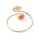 Круглое плетеное открытое кольцо-манжета с натуральным драгоценным камнем RJEW-JR00503-8