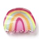 虹の形をしたアクリルの爪のヘアクリップ  女の子のためのヘアアクセサリー  カラフル  36x50x30mm PHAR-G004-07-1