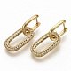 Brass Micro Pave Cubic Zirconia Dangle Hoop Earrings EJEW-S208-070D-2