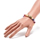 Bracelet extensible à perles rondes en pierres précieuses naturelles et synthétiques pour femme BJEW-JB08371-3
