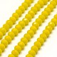 Opaque Solid Color Crystal Glass Rondelle Beads Strands EGLA-F046A-16-1