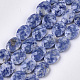 Perles de jaspe tache bleue naturelle G-S354-11-1