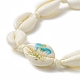 Bracelet de cheville en perles tressées en coquille de cauri naturel pour femme AJEW-AN00527-01-4