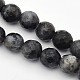 Faceted Round Natural Larvikite Beads Strands G-E302-083-6mm-1