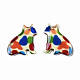 エポキシ樹脂ペンダント  猫/子猫  レモンシフォン  23.5x20x2mm  穴：0.8mm RESI-S379-006C-3