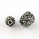 Oval Polymer Clay Rhinestone Brass Magnetic Clasps RB-R038-01-3
