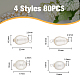 Superfindings 80 pz 4 stili acrilico imitazione perla pendenti FIND-FH0007-08-2