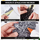 Fingerinspire 2 pezzo di applique con strass per vestito (nero DIY-WH0304-643A-4