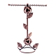 バラの花の形のアイアン 32 フック ネックレス/ブレスレット ジュエリー オーガナイザー ディスプレイ ラック  赤銅鉱  110x257x335mm NDIS-K002-01R-2
