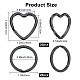 CRASPIRE 40PCS Key Rings Black Round Keychain Rings Heart Shape Metal Flat Split Rings Chain Connector for Car Keys Attachment DIY Leathercraft IFIN-CP0001-01-2