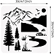 BENECREAT Mountain Scene Stencil DIY-WH0391-0054-2