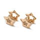 Boucles d'oreilles créoles étoile en laiton et zircone cubique pour femmes EJEW-M238-01KCG-1
