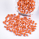 ガラスシードビーズ  フリンジティアドロップビーズ  不透明色  ツートン  ダークオレンジ  3.5~4x2.5~6mm  穴：1mm  約4500個/袋 SEED-R032-01-C03-1