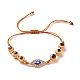 Bracelet perles tressées en résine ronde mauvais œil BJEW-JB07365-2