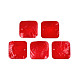 スプレー塗装カピスシェルペンダント  正方形  クリムゾン  43x43x1~2mm  穴：2mm SHEL-N026-174C-1