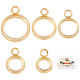 Beebeecraft 50Pcs 5 Size Ring Bail Beads Charm 18K Gold Plated Hanger Links Connectors with Loop European Spacer Beads Pendant for Bracelet STAS-BBC0001-39-1