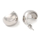Pendientes de botón de lágrima retorcida de latón chapado en rack para mujer EJEW-K247-01P-2