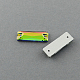 縫い付けラインストーン  電気メッキガラスラインストーン  二つの穴  衣料品アクセサリー  多面カット  長方形  緑黄  26x9x4~5mm  穴：1mm EGLA-R051-26x9mm-01-1